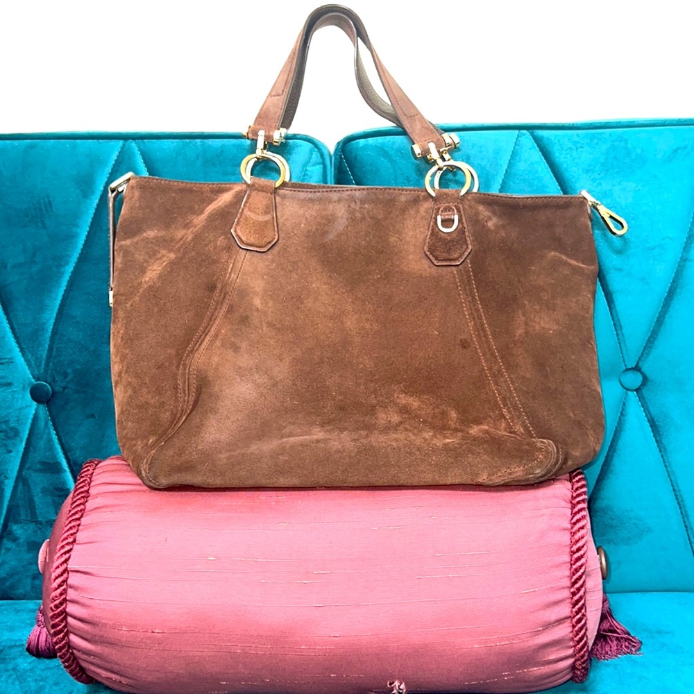 Michael Kors suede brown shoulder bag. Excellent used condition.